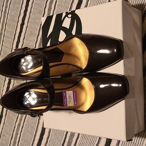 Brown patent leather